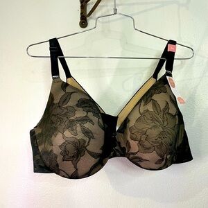 NWT Lane Bryant Cacique Lightly Lined Black Full Coverage Underwire Bra sz 50C